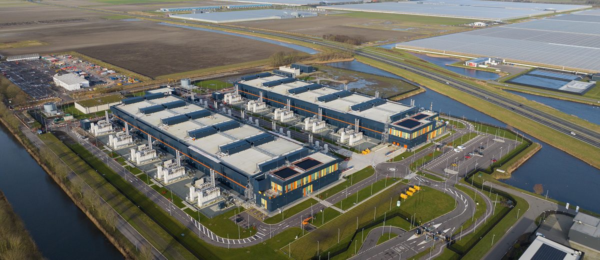 aerial view of data center