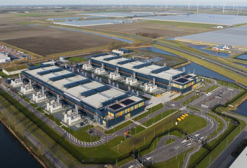 aerial view of data center