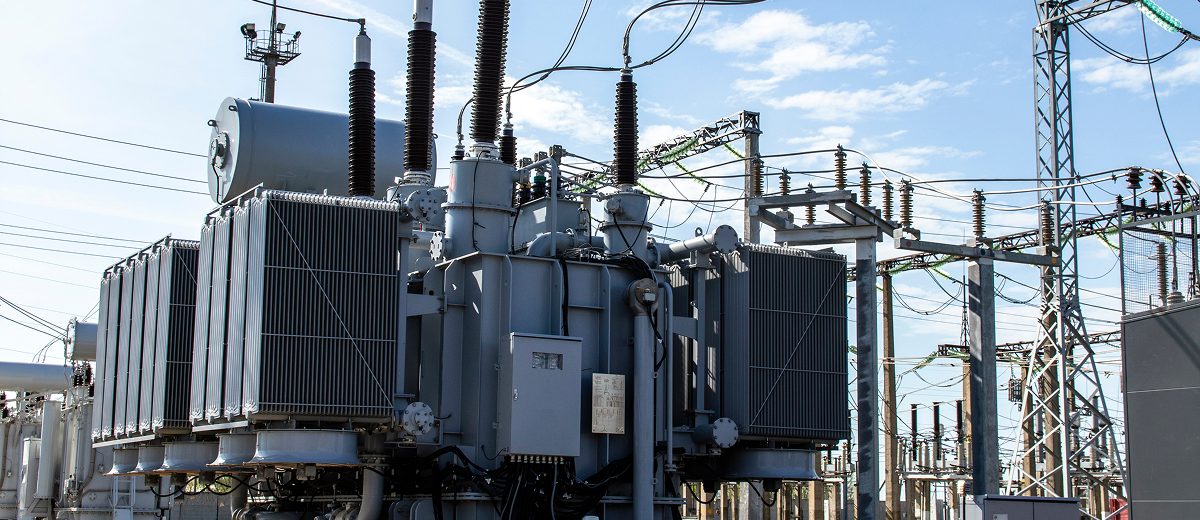 power transformer in a substation