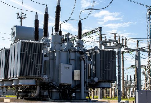 power transformer in a substation