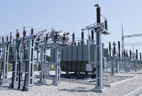 power transformer in solar farm substation